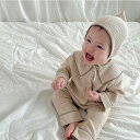 【秋新作】ins キッズ服 男女 トップス 韓国子供服 ワッフルカーディガンセット 長袖2点セット