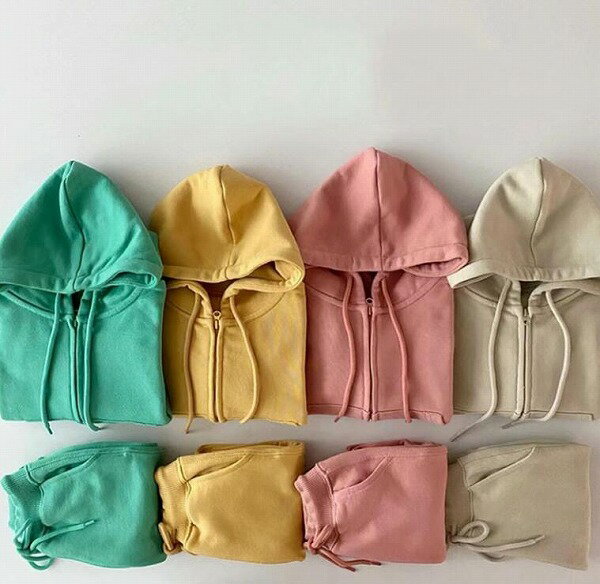 秋冬新作 韓国版 うんどう ファスナー 上着+ズボン 2点 セット 男女兼用 子供服