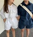 夏新作★韓国版 シャツ 半袖 半ズボン 2点 セット 夏服 子供服 男女兼用 人気 新品