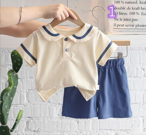 夏新作★ins アカデミー風 半袖 Tシャツ+半ズボン セット 洋風 赤ん坊 子供服 人気