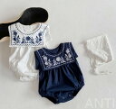 夏新作☆INS 韓風 哈衣 男 女 赤ちゃん 海軍領 刺繍 袖なし連体服 子供服☆人気