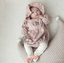 春秋新作☆連体服 赤ちゃん 韓国 子供服 かわいい 小鹿 ハスの葉の縁 帽子☆人気 秋冬 新品