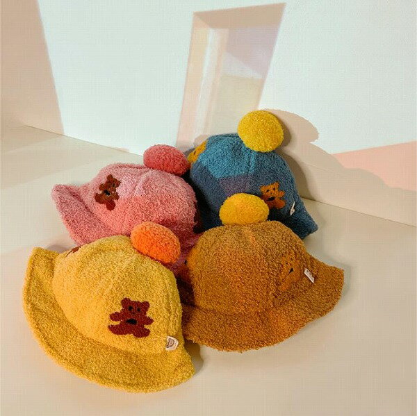 ★新作★漁夫帽★くまちゃん ★かわいい★4色★キッズ★子供★帽子★日焼け防止 キャップ★ハット