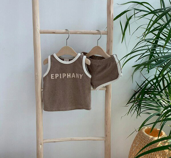 夏 新作人気 子供服 可愛 無袖 半ズボン セット 2色