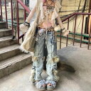 パンツ ボトムス ズボン デニム ジーンズ 起毛 パンクファッション レディース