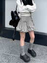 スカート ハイウェスト ミニスカート プリーツ Aライン バルーン レディース