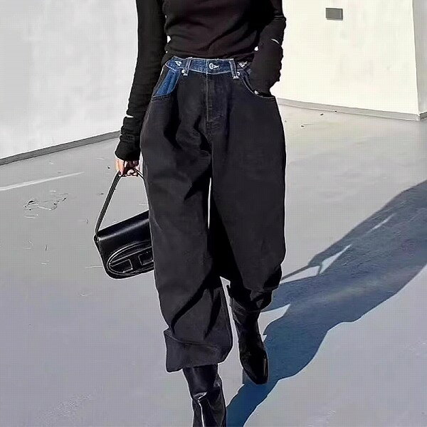 パンツ ボトムス ハイウェスト デニム ジーンズ ストレート ズボン レディース