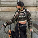 トップス ニット セーター 毛糸 ショート丈 カバーニット メッシュ レディース