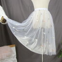 スカート ハイウェスト レース メッシュ シースルー Aライン レディース