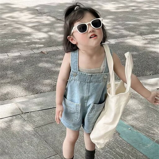 キッズ 子供用 ガールズ キャミソール デニム サロペットパンツ ジーンズ キッズ 子供用 ガールズ キャミソール デニム サロペットパンツ ジーンズ