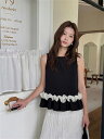 NEWガーリーなムード演出可能 夏のレトロ乙女心フリル背心 無袖トップス 古典的デザイン