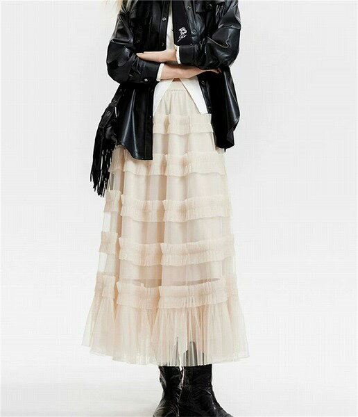 安価な！韓国ファッション aラインスカート レーヨンスカート ハイウエスト スリム ケーキスカート