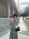 秒を穿いてレンズ王に変わる 韓国ファッション 長袖 気質 受け取って腰 オフショルダー ワンピース(4)