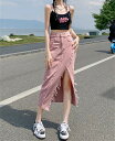 コーデを格上げ 大きいサイズ デニムスカート デザインセンス タイトスカート 春