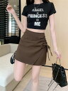 これが大好きです ミニスカート aラインスカート ハイウエスト フォールド スリム スカート