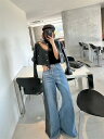 デニムパンツ ジーンズ スラックス ロングパンツ ハイウエスト