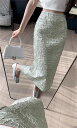 いい印象を与える スパンコール スプリット スカート 春秋 ハイウエスト タイトスカート