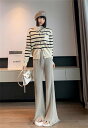 この1枚で、秋の外出も安心 フレアパンツ ワイドパンツ 秋冬 厚め ハイウエスト ストレート(4)