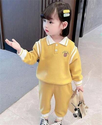 ポロシャツ セット子供服 女の子 ロングパンツ 春 秋 長袖 セットアップ ポロシャツ セット子供服 女の子 ロングパンツ 春 秋 長袖 セットアップ
