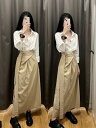 着痩せ効果 職業 ロングスカート ハーフスカート 上下セット 通勤 2点セット 長袖シャツ
