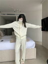 注目になる印象 ニットセット カーディガン セーター ワイドパンツ 2点セット ロングパンツ