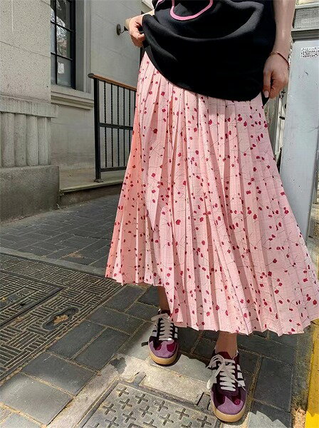 大人カジュアルを楽しむ はながら お出かけ ロングスカート 大きいサイズ sweet系 減齢