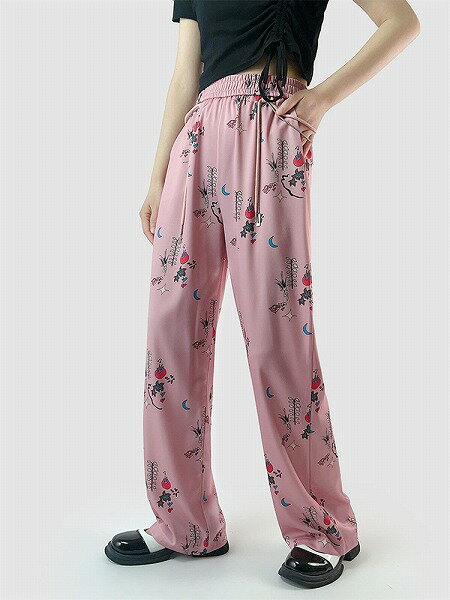 今売れてます ハイウエスト ワイドパンツ スラックス ドラッグパンツ ギャザリング