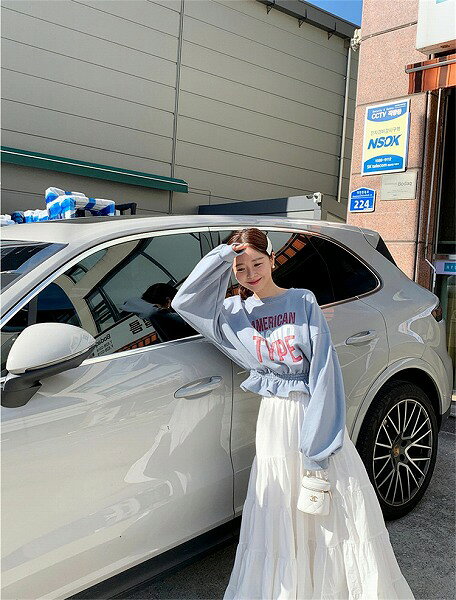 AW ロングスカート ハイウエスト シンプル 快適である ケーキスカート