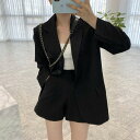 推薦デーリー ウェア気質 新品 快適である 怠惰な風 ショートパンツ スリム 2点セット