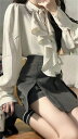 買って良かったです 韓国ファッション シャツ ハイウエスト キュロット ミニスカート 2点セット