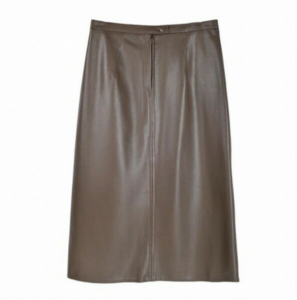 雑志で誌介されました 韓国ファッション 中丈 ハイウエスト Aライン 革スカート レトロ 大人気 快適で..