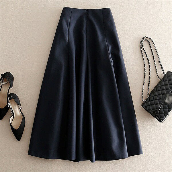ブームが巻き起こる 韓国ファッション 中長セクション 気質 傘スカート ロングスカート ハイウエスト