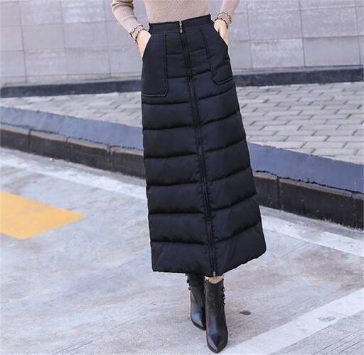 簡単にサマ見え 韓国ファッション 厚手 中長セクション ロングスカート トレンド ダウン コットンスカート 簡単にサマ見え 韓国ファッション 厚手 中長セクション ロングスカート トレンド ダウン コットンスカート