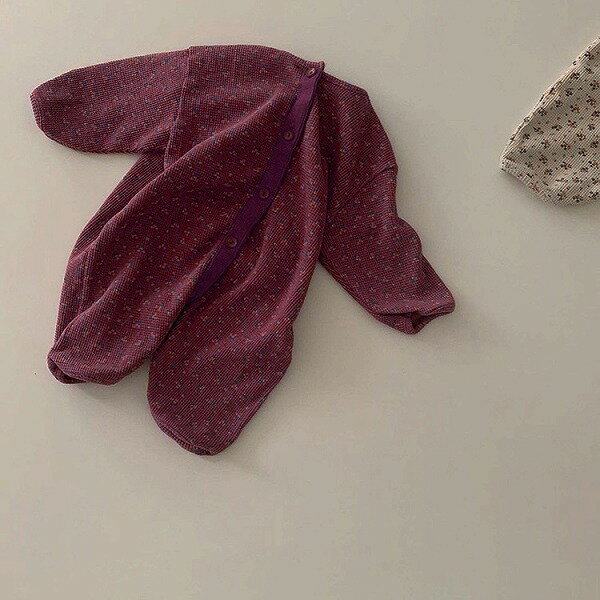 店長推薦 カバーオール ロング バッグ服 可愛い ベビー ワッフル 花柄 ベビーロンパース