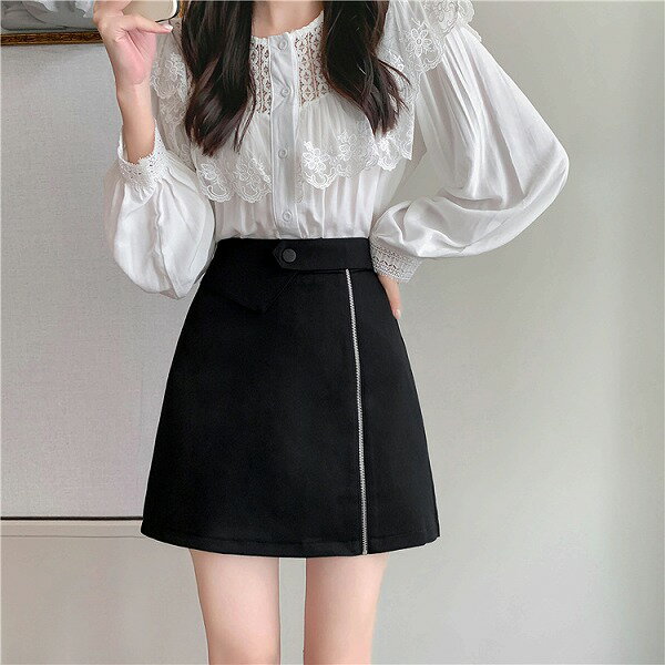 品質いいな新品 INSスタイル Aライン 怠惰な風 新品 気質 お出かけ ハイウエスト ミニスカート 簡約