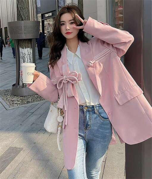 個性的なデザイン コート カジュアル スーツ 大人気 蝶結び 気質 新品 ジェントルスタイル