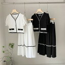 履くだけでこなれ感 2点セット 新作 ファッション 百掛け パフスリーブ エレガント