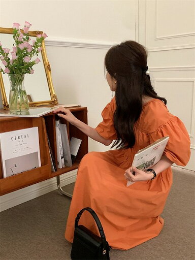 この1枚でコーデが変わる 韓国ファッション 受け取って腰 パフスリーブ スリム ロングスカート この1枚でコーデが変わる 韓国ファッション 受け取って腰 パフスリーブ スリム ロングスカート