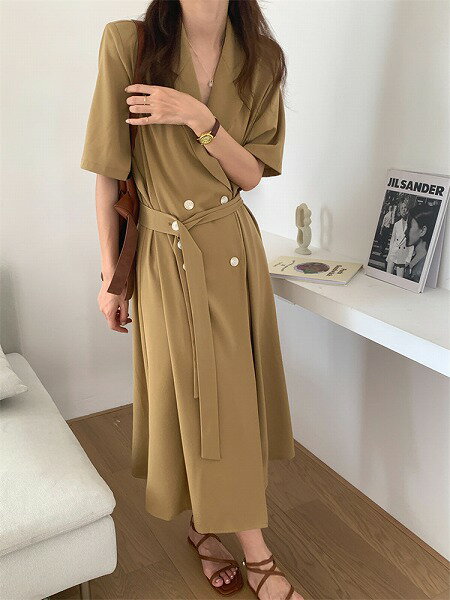 1枚でオシャレ見えが叶う ロングスカート レトロ 受け取って腰 スリム スーツドレス