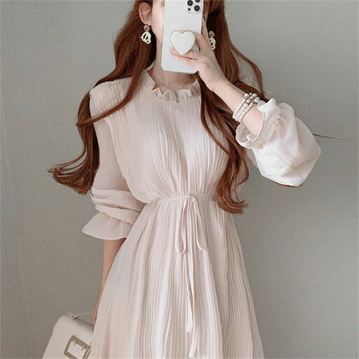一目惚れしやすい INSスタイル ロングスカート スリム 大人気 シフォン ワンピース sweet系 一目惚れしやすい INSスタイル ロングスカート スリム 大人気 シフォン ワンピース sweet系