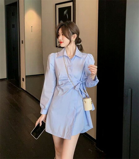 大人の魅力 上品 女性らしい シャツワンピース 快適である 薄手 受け取って腰 気質 長袖 大人の魅力 上品 女性らしい シャツワンピース 快適である 薄手 受け取って腰 気質 長袖