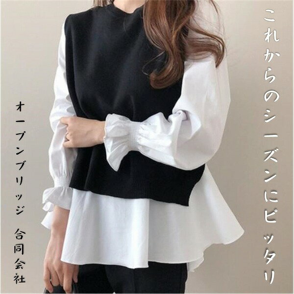 持つだけでお洒落度UP。 スーパーフェアリー ツーピース ニュー ニットトップス シャツ 2点セット