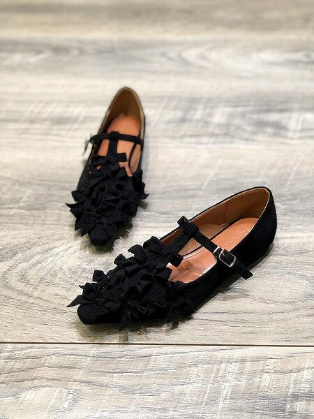 INSスタイル 蝶ネクタイ フラットシューズ パンプス ポインテッドトゥ メリージェーン靴