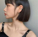 最終プライス 幾何学的な線 ピアス 銀針 イヤリング ギャザリング 耳介 ピアスホールなし