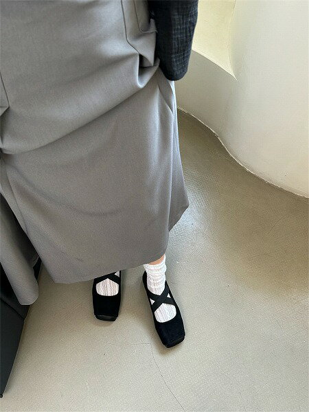 今っぽトレンド 単靴 春 カジュアル シューズ メリージェーン靴 スクエアトゥ パンプス