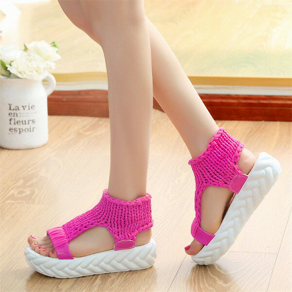 売れ筋カラー追加 歩きやすい 厚底 松ぼっくり サンダル オープントゥ ローマ靴 通気 快適