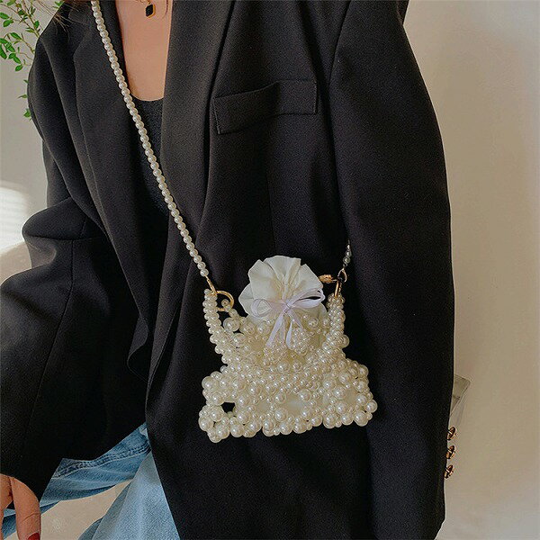 ブームが巻き起こる バッグ 真珠 かごバッグ ハンドバッグ ショルダーバッグ トレンド