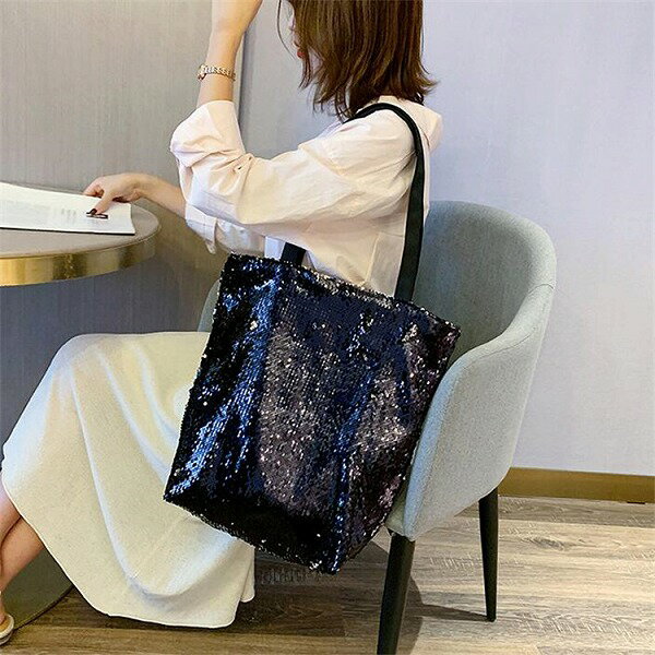 ★上品映え 大容量 トートバッグ 減齢 シンプル 百掛け シンプル スパンコール