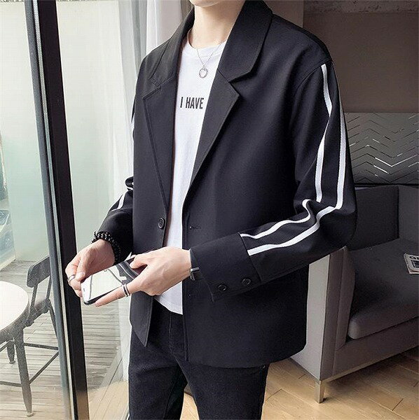 初秋コーデにオススメ 春秋トップス メンズウェア カジュアル 韓国語版 スリム スーツ メンズ