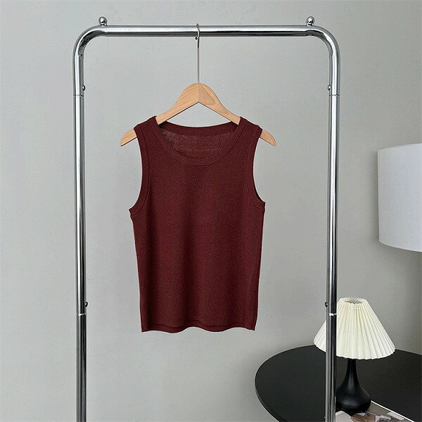 気質を改善する ラウンドネック カジュアル スリム ニットベスト 下地ベスト トップス 上着 快適である